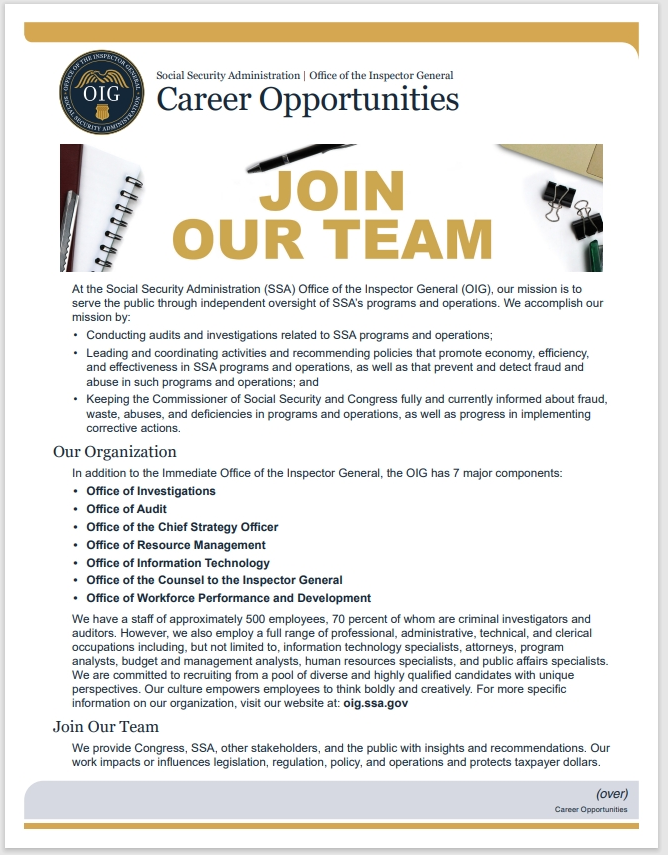 Cover of the Career Opportunities flyer