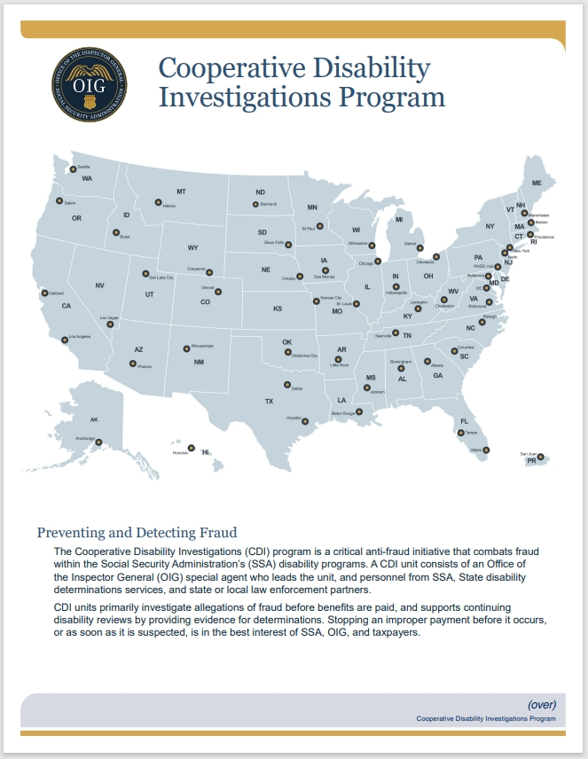 Cover of the Cooperative Disability Investigations Program flyer