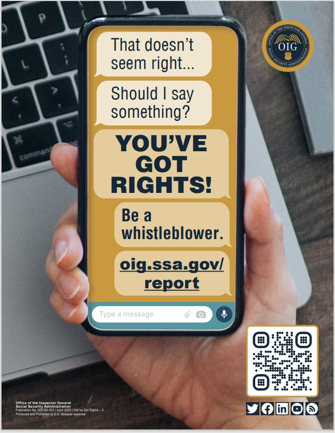 Whistleblower flyer reading You’ve Got Rights, version three